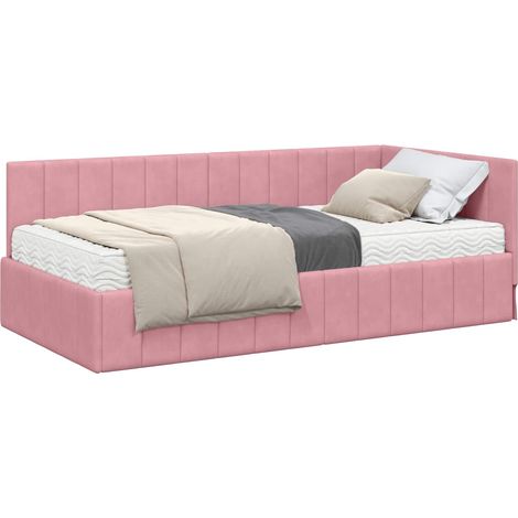 Maison Exclusive - Struttura Letto Angolare con Materasso 2 pcs Grigio Velluto (1/5)
