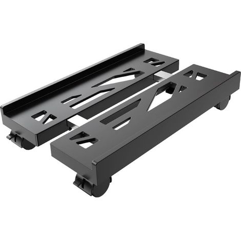 Support mobile réglable pour unité centrale, fixation au plafond ventilée pour ordinateur, équipé de 4 roulettes, noir (1/5)