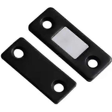 Ecleanfy - Lot de 5 aimants ultra-fins autocollants pour porte de placard, tiroir et meubles, fermeture magnétique, noir (1/5)