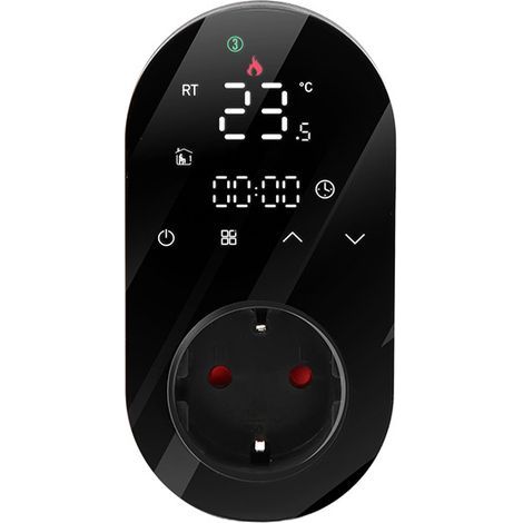 Enchufe termostático inteligente BHT-12LED-W, WiFi, control remoto, ahorro de energía, negro, 95-220V – Para calefacción y automatización del hogar (1/5)