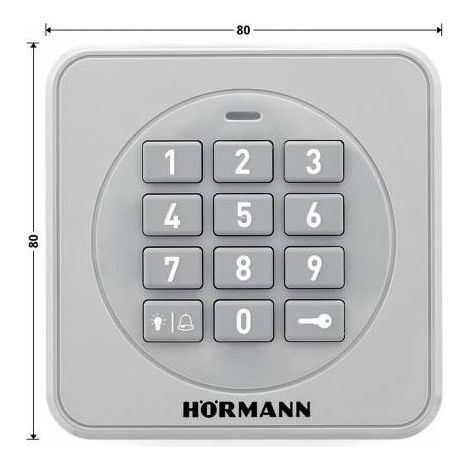 Hörmann – Clavier sans fil rétroéclairé BiSecur 868 Mhz – Installation sans câblage – Indice de protection IP54 – Alimentation 4 piles AAA (1/2)