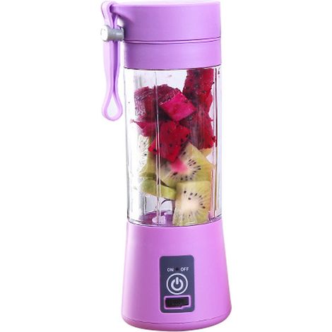Mélangeur de jus de fruits électrique, rechargeable par USB, 4 lames pour un excellent mélange, 380 ml. 1pc violet (1/4)