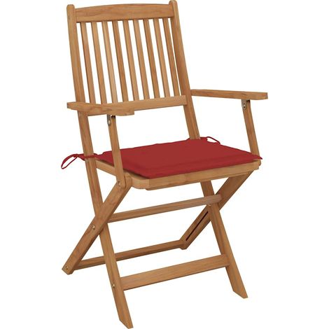 Maison Exclusive - Sedie da Giardino Pieghevoli 2 pz con Cuscini Massello Acacia