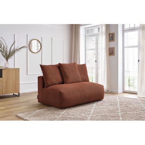 BOBOCHIC - Chauffeuse 2 places sans accoudoir pour canapé modulable VOLTAIRE Orange (1/5)