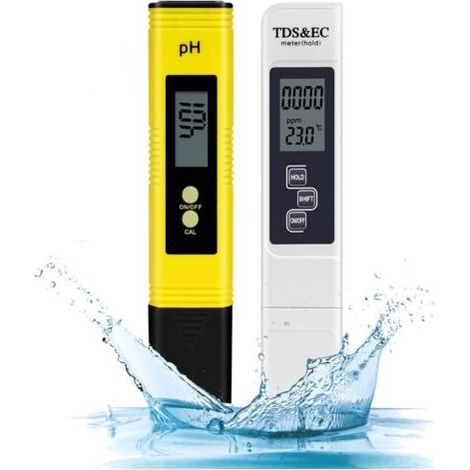2-teiliges Wasserqualitätsmessgerät, elektronisches pH-Meter, TDS- und EC-Temperaturmessgerät, 4-in-1-Wasserqualitätsmessgerät mit LCD-Bildschirm, hohe Präzision (0,01 Auflösung), für Schwimmbäder und (1/5)
