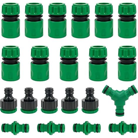 21 Pcs Raccord Tuyau D'arrosage, Embout Tuyau Arrosage 19mm (1/2") (1/5)