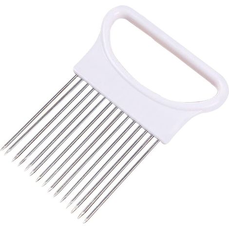 Aiguille à steak portable en acier inoxydable pour couper les oignons et fixer les steaks, idéale pour la cuisine domestique (blanche) (1/5)
