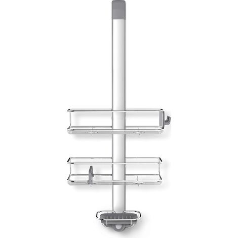 Rangement de Douche de Porte, serviteur de Douche, étagère de Douche Salle de Bain, sans percage, étagères réglables, Acier Inoxydable + Aluminium anodisé (1/5)