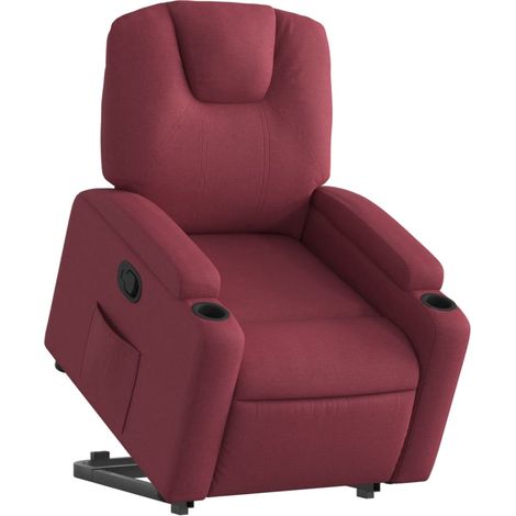 vidaXL Poltrona Alzapersona Reclinabile Rosso Vino in Tessuto (1/5)