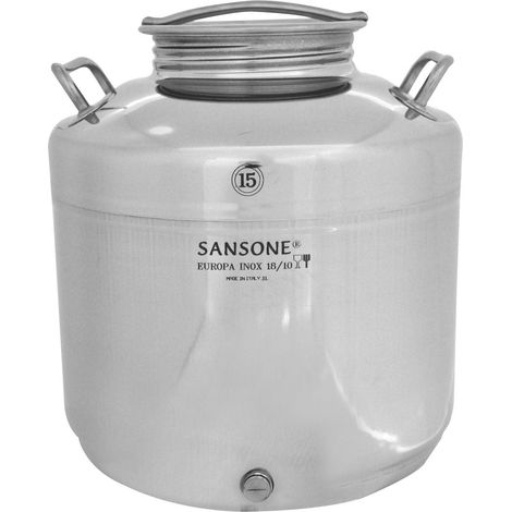 Contenitore fusto bidone acciaio inox per olio 15 litri Sansone Modello Europa