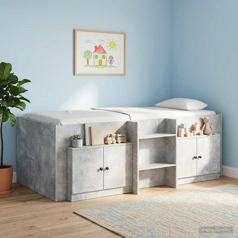 vidaXL Armadietto per letto 2 pcs Grigio Cemento 66 x 35 x 48 cm