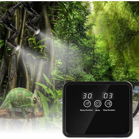 Système Brumisation Humidificateur, Système De Brumisation Terrarium, Humidificateur pour Reptiles et Amphibiens avec Minuterie pour Plantes et Fleurs (1/5)