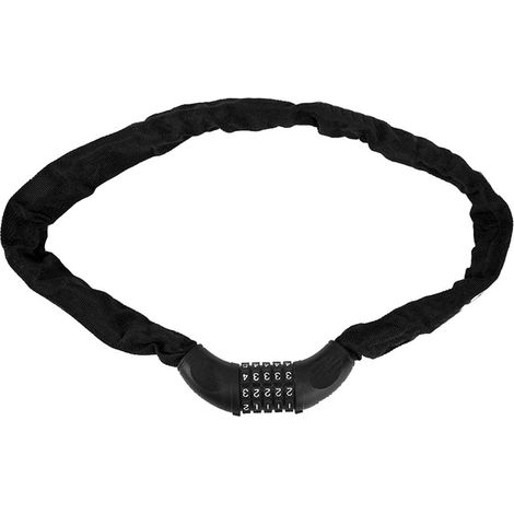 Serrure à chaîne, câble antivol avec mot de passe 5 chiffres pour la sécurité du vélo et scooter rouge (Black) Black - (1/5)
