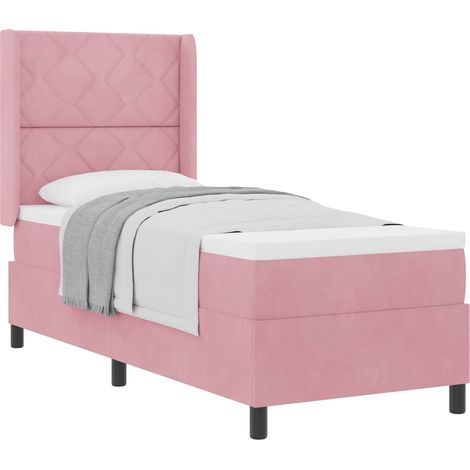 Maison Exclusive - Lit à ressorts avec matelas Rose 80 x 200 cm Velours