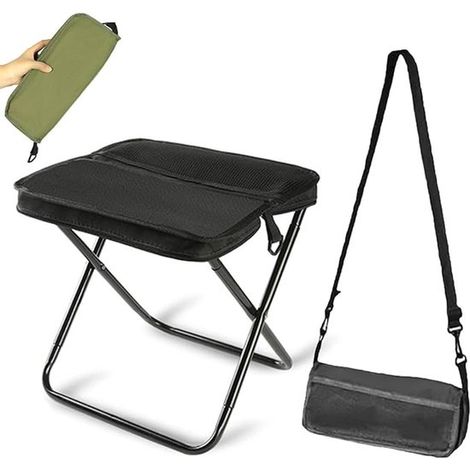Taburetes plegables, Silla plegable de camping, Bolso de hombro, Taburete plegable de camping, Se puede llevar cruzado, Equipo de pesca, Beige (1/5)