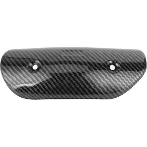 Heat shield cover for center exhaust pipe, Universal motorcycle modification, Carbon fiber style (1/5)