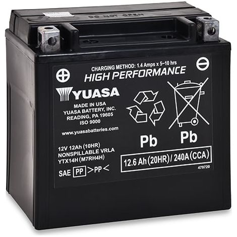 Yuasa - Batterie moto YUASA YTX14H-BS 12V 12Ah (1/4)