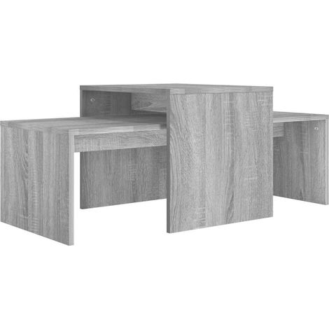 Maison Exclusive - Set mesa de centro madera de ingeniería gris S (1/5)