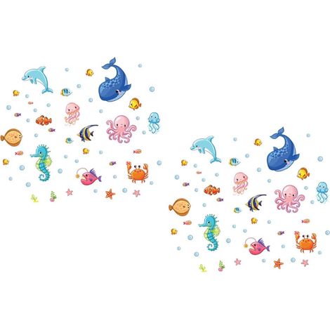 Autocollants animaux marins Totority 4 feuilles de PVC (1/5)