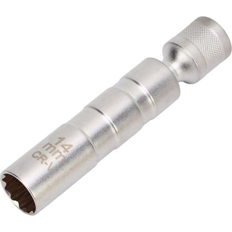 Douille magnétique rotative pour bougie d'allumage 14 mm 12 pans entraînement 3/8" outil anti-vibrations compatible séries 1 3 et 5 (1/4)