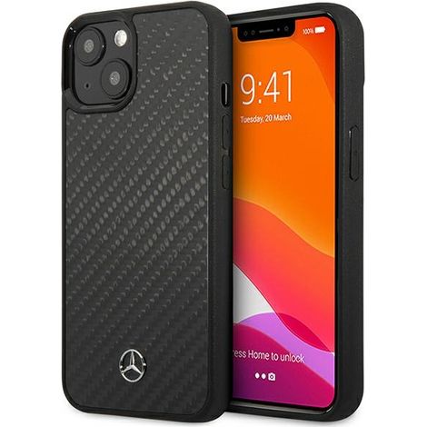 Funda rígida Mercedes MEHCP13SRCABK para iPhone 13 mini5.4, color negro/carbono negro, línea Dynamic (1/5)