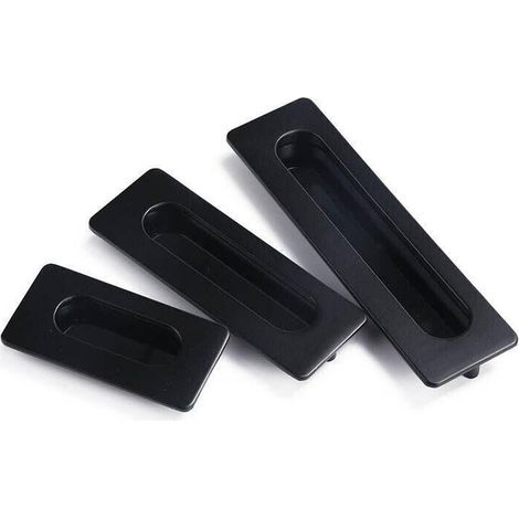 Poignée encastrée noire mate pour porte coulissante, tiroir, meuble de cuisine, 96 mm (1/5)