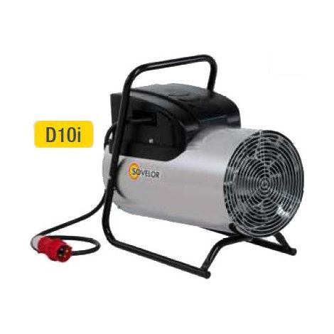 Sovelor – Chauffage de chantier électrique 10000 W – D10I – Triphasé à air pulsé – Débit d’air 1500 m³/h – Protection IPX4