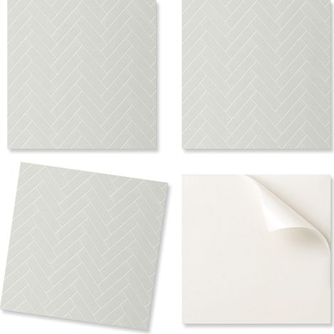 Baldosas de vinilo con motivo de espiga para una f谩cil renovaci贸n de pared, 20x20x20 cm.