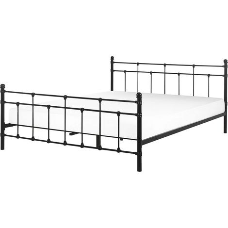 Bett mit Lattenrost Metall LYNX 140 x 200 cm Schwarz