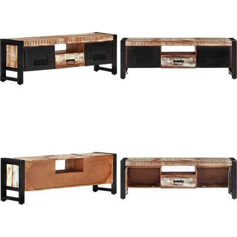 TV-Schrank 120x30x40 cm Altholz Massiv - TV Schrank - Holzmöbel - Vintage Stil - Industrielles Design - Altholz - Home & Living
