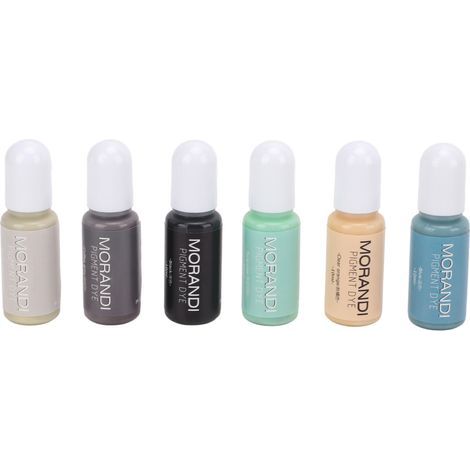 Pigments Époxy 6 Couleurs Morandi Haute Concentration, Colorant Liquide pour Résine UV, Bec Anti-Fuites pour Artisanat DIY (1/5)