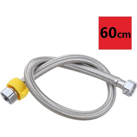 Tuyau D'Entrée Souple - Acier Inoxydable Et PP - Pour Robinet De Lavabo Chauffe-Eau Et WC - 40 cm 50 cm Ou 60 cm (1/4)