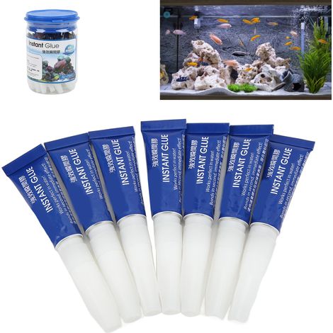 Colle Instantanée pour Aquarium et Aquascaping - 25 Tubes Spécialement Conçus pour les Plantes, Coraux et Décorations Aquatiques (1/5)