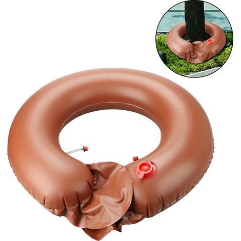 Sac d'arrosage goutte à goutte pour arbre Modèle WO-2 en PVC marron 20L diamètre 70cm irrigation lente 1-4h (1/5)