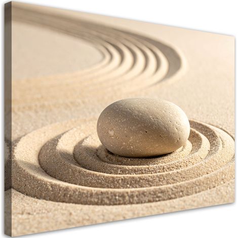Tabelau sur Toile, Plage de sable pierre zen spa,30x20 (1/4)