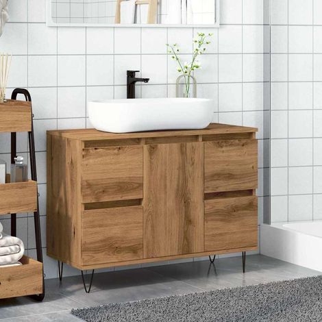 vidaXL Badschrank Artisan-Eiche 80x33x60 cm Holzwerkstoff (1/5)