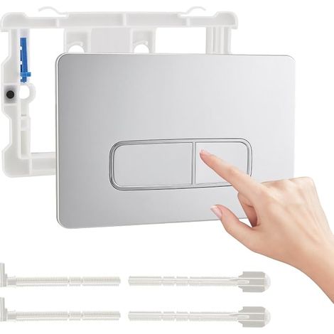 Geberit Lot de 2 plaques de déclenchement de WC de rechange pour réservoir de chasse d'eau Sigma01, 20, 21, 30, 40, 50, UP300, UP320, plaque de commande de chasse d'eau compatible (blanc) (1/5)