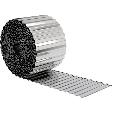 Silver Galvanised Steel Garden Edging 6.5 m for Lawn (1/5)