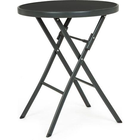 Tavolo tondo  pieghevole "Martinez" in acciaio 60 cm (1/5)