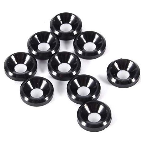 10 Pcs M3 Anodisé Tête Fraisée Rondelle Boulon Rondelles Joint En Alliage D'aluminium Couleur Noire