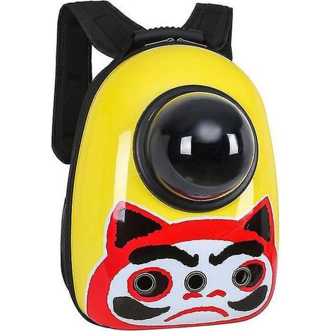 Sac de voyage portable de haute qualité pour chat/chien, style capsule spatiale, respirant et respirant - Orange MD (1/5)
