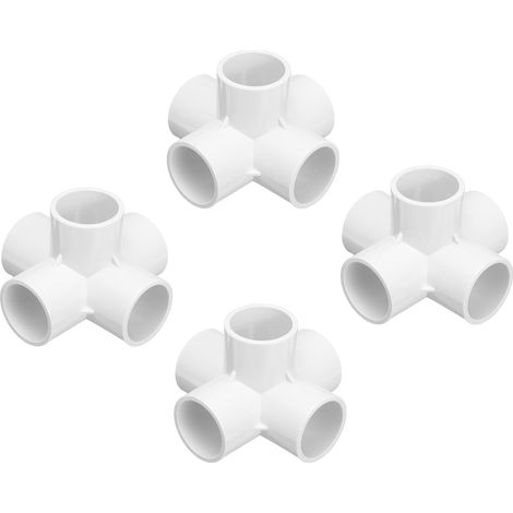 Pack of 4 PVC Conduit Coupler Elbow Pipe Fittings 32mm White (1/5)
