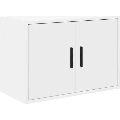 Armoire murale de garage rangement pratique 60 x 30 x 41 cm en bois d'ingénierie blanc (1/5)
