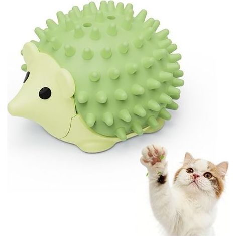 Balle d'herbe à chat pour chats d'intérieur, jouet mural en forme de hérisson avec herbe à chat naturelle, balle à coller sur le mur, griffoir pour le visage, balle à mâcher dentaire, jouet interactif (1/5)