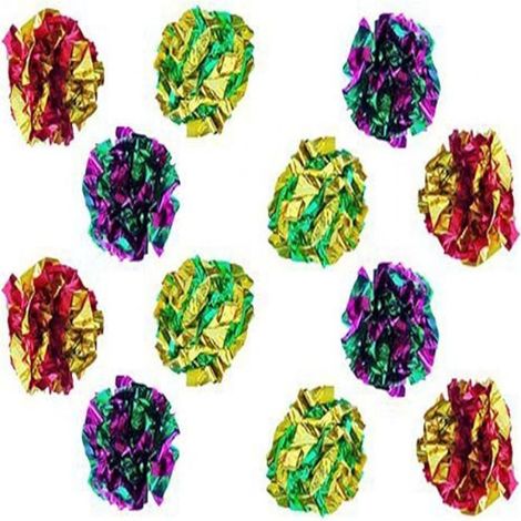 Jouet Pour Chat Crinkle - 12 Pièces en Mylar Léger avec Son Froissé - Idéal pour Jeu Interactif et Exercice Intérieur - Couleurs Aléatoires