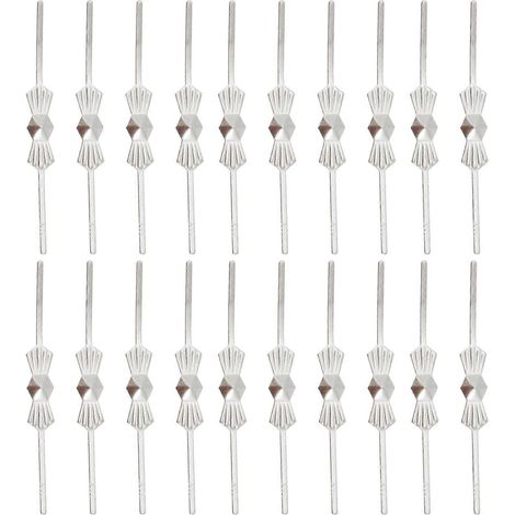 200 connecteurs métalliques pour lustres, fixations pour perles et cristaux, pièces détachées pour perles et nœuds papillon-4x1cm-Silver