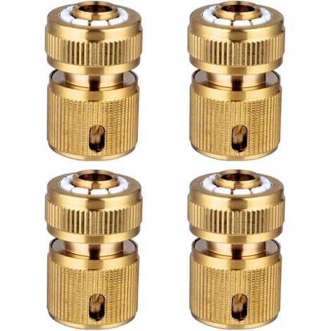 Raccord rapide en laiton 1/2 pouce – Lot de 4 connecteurs – Compatible tuyau flexible DN15 – Installation facile et étanche (1/3)
