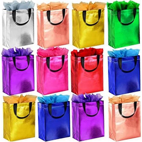 18 Geschenktüten mit Henkeln – 10,2 Zoll (ca. 26 cm) große Geschenktüten für die Feiertage (mittlere Größe)