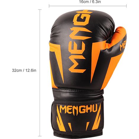Gants de boxe Kick Muay Thai Sac d'entraînement de frappe Mitaines de sports de plein air Équipement d'entraînement pour coussinets de sac de frappe Hommes et femmes 12 oz (1/5)