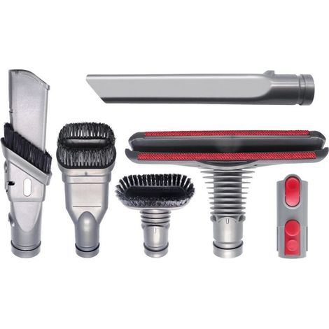 Kit de accesorios para aspiradoras Dyson V6, V7 y V8: 6 piezas para una limpieza eficiente. Incluye cepillo para colchones y boquilla para ranuras. (1/5)